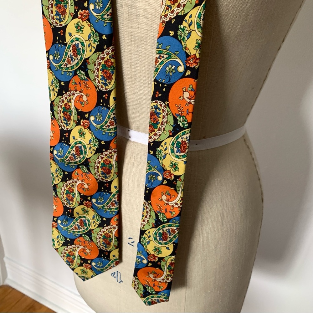 Vintage Kenzo Paris Silk Paisley Wide Tie - Picture 2 of 5